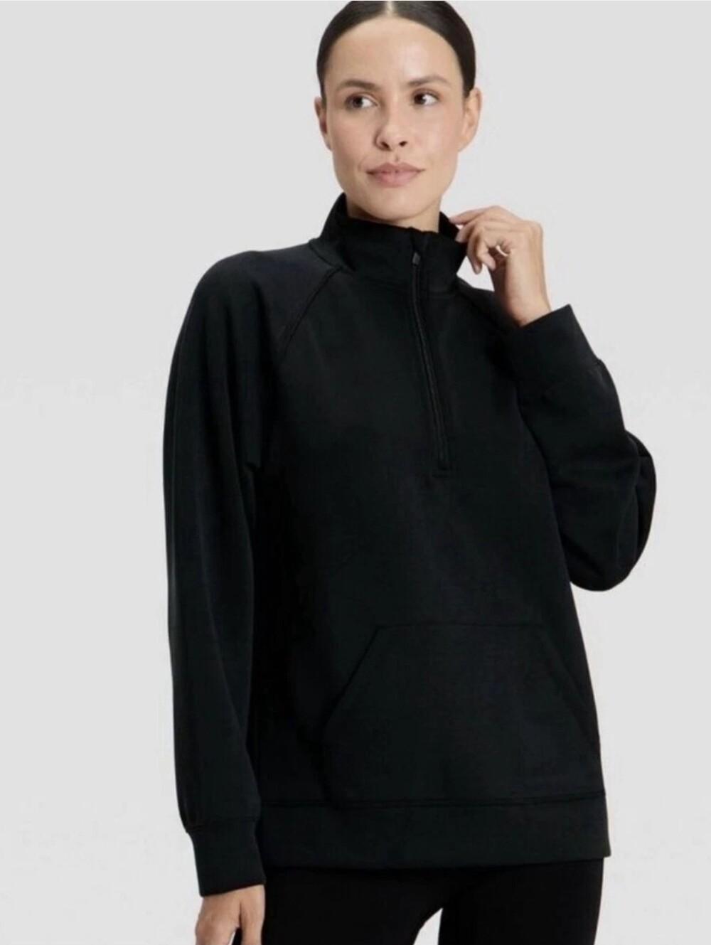 All In Motion Womens Airy Sleek Legging Friendly Half Zip Sweatshirt Black M